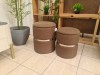 SET 2 PUFFS MARRON COM BAU