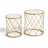 MESA DE APOIO METAL DOURADO CONJ 2 127034726