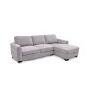 KMAX-0268 - SOFA CAMA C/ CHAISE LONGUE DIREITA V/F - CINZA CLARO (283CM)