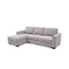 KMAX-0268 - SOFA CAMA C/ CHAISE LONGUE ESQUERDA V/F - CINZA CLARO (283CM)