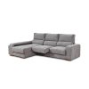 SERENO GPM - SOFÁ CHAISE LONG ESQ. V/F C/ 4 PUFFS - VIBE 85 CINZA