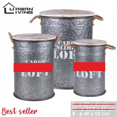 "LOFT & METAL" BIDON EN METAL (GRANDE)
