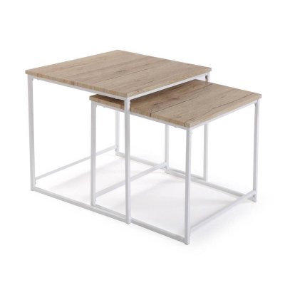 SET 2 MESAS AUXILIARES BRANCA - 10330161