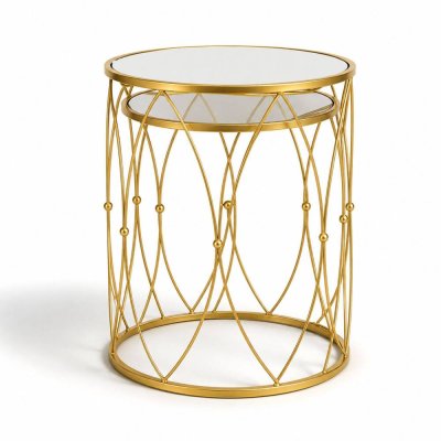 MESA DE APOIO METAL DOURADO CONJ 2 127034728