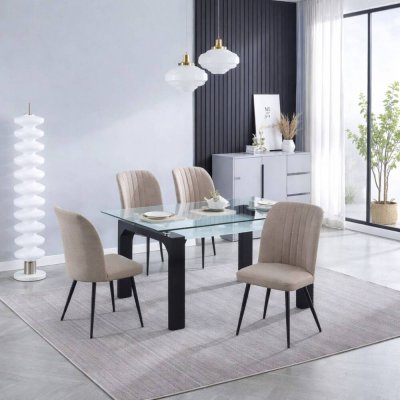 SENSEI & RORY Conjunto de Mesa de Tampo Duplo e Cadeiras
