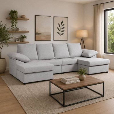 CUCA Sofá c/ Dupla Chaise Longue