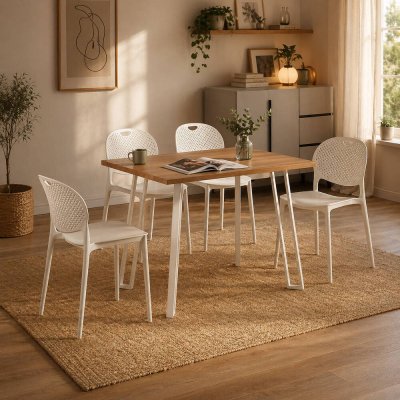 JANSEN Conjunto de Mesa e 5 Cadeiras